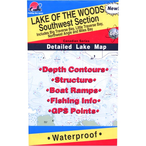 Fishing Hot Spots Lake of The Woods Southwest Section Fishing Map