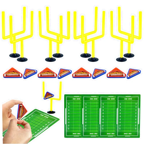 XIPEGPA 20 PCS Yellow Mini Flick Football Games Mini Table Top Sports Games with Foam Footballs Goal Post and Cards Finger Toys Office Indoor Football Sports Party Favors Birthday Gifts Office Desk Toys