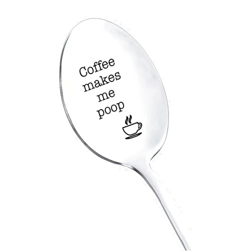 RFTWXHPN Coffee Gifts Spoons for Coffee Lovers Women Men Coffee Makes Me Poop Spoon for Grandma Dad Coffee Lover Gifts for Him Her Christmas Birthday Gift for Grandpa Niece Coffee Spoon