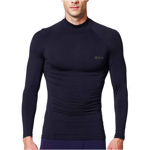 EXIO Mens Mock Compression Baselayer Top Cool Dry Long-Sleeve Shirt EX-T02