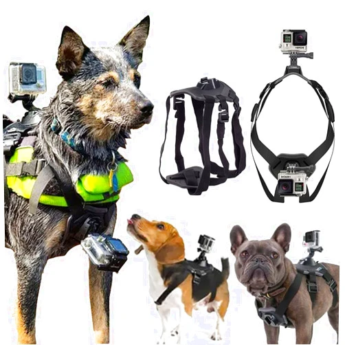 DKE&YMQ Dog Harness Mount for Gopro, Soft and Adjustable Dog Harness for Large, Medium and Small Dogs Can Be Used for Chest and Back Fixation Suitable for All Models of Gopro Hero