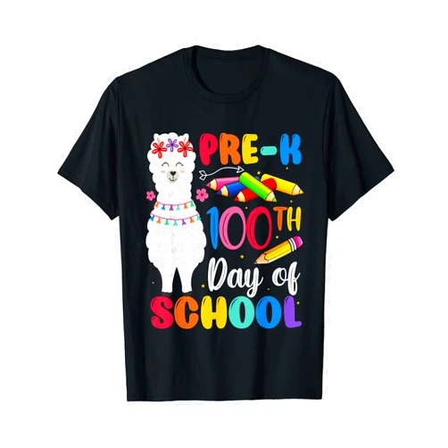 100th day of school No Prob Llama Happy 100th day Pre-K T-Shirt