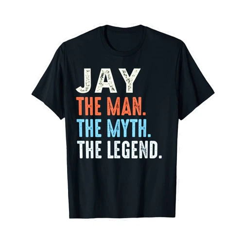 LUXETHREADS Men's JAY The Legend Name Personalized Cute Idea Men Vintage JAY T-Shirt