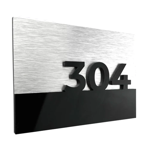 ALÚMADESIGNCO Sign Numbers - Custom Apartment Number Signs - Apt Room Signage - Personalized Hotel Door Plate - Office Doors Plaque - Aluminium/Acrylic Placards, Suite Plaques - 5 x 3.5 Inches