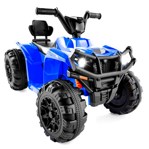 Best Choice Products 12V Kids Ride-On Electric ATV, 4-Wheeler Quad Car Toy w/Bluetooth Audio, 2.4mph Max Speed, Treaded Tires, LED Headlights, Radio - Blue