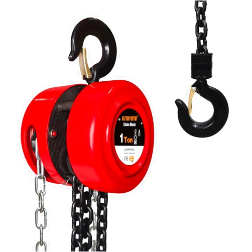 KITUYOTO Hand Chain Hoist,2200 lbs /1 Ton Capacity Chain Block with 10ft Lifting Height,Manual Hoist with Industrial Grade Steel Construction for Lifting Good in Transport & Workshop