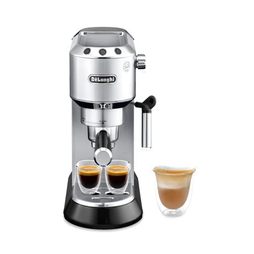 De'Longhi Dedica EC680M, Espresso Machine, Coffee and Cappucino Maker with Milk Frother, Metal / Stainless, Compact Design 6 in Wide, Fit Mug Up to 5 in