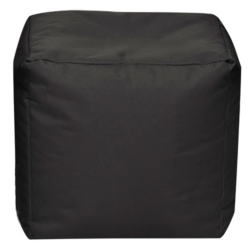 Gouchee Home Cube Brava Pouf Ottoman Foot Rest - Black - Modern Square Bean Bag Chair with Water Repellent Fabric - Floor Pouf for Living Room, Bedroom or Patio - Foot Rest for Indoor and Outdoor