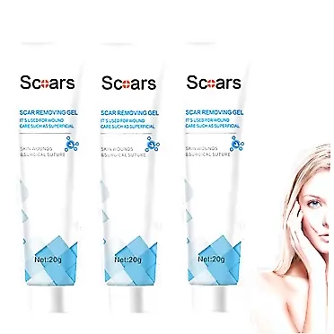 Inalsion 1/2/3PCS Organic Scar Removing Gel,Scar Repair Gel Cream,Scar Removal Cream for Old Scars on Face,Scar Gel For Surgical Scars,Suitable for All Skin Types. (3PCS)