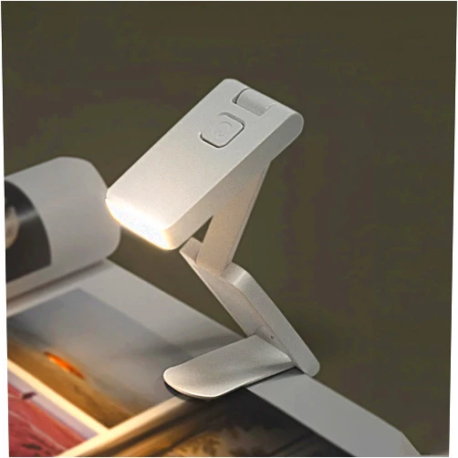 TriPro Rechargeable Mini Foldable Book Light, 3 Colortemperature and 3 Brightness Clip on Reading Lamp, Up to 12 Hours Lighting, Perfect for Bedtime Reading, Travel