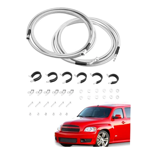 Gledewen Fuel Line Kit, Compatible with 2006-2011 Chevy HHR, 2005-2010 Chevrolet Cobalt, 07-10 Pontiac G5, Complete Repair Lines, Quick Fix, Stainless Steel Braided Hose Gas Line Set, QFF0015SS, 819-811
