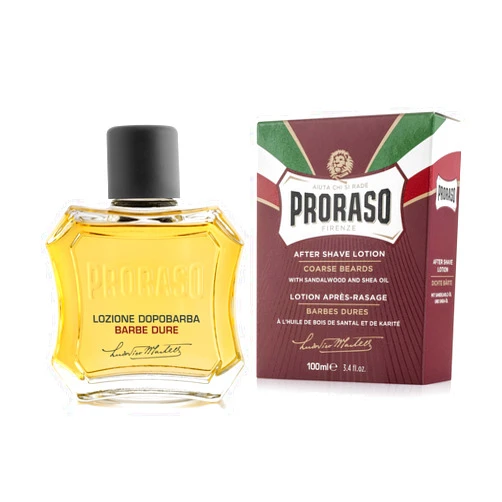 Proraso After Shave Lotion, Moisturizing and Nourishing for Coarse Beards with Sandalwood Oil and Shea Butter, 3.4 Fl Oz