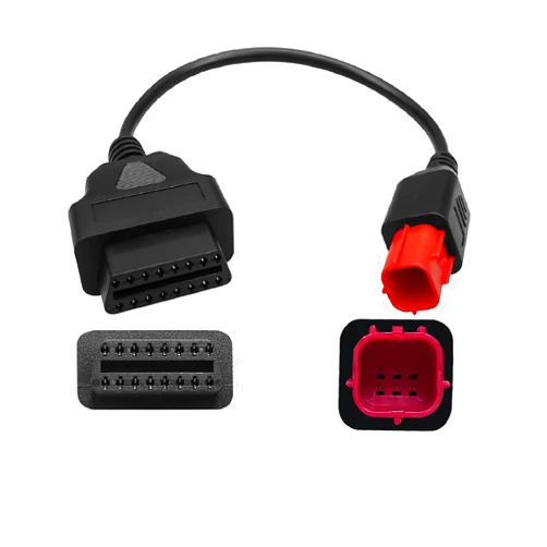 AUGREX 6 Pin OBD2 Adapter Cable Fit for Guzzi Kawasaki Suzuki Yamaha Harley Davidson Piaggio Vespa Motorcycle OBD Diagnostic Cable, Euro5 6-pin Connector