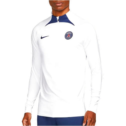 Nike PSG Paris Saint Germain 2022-23 Strike Training Drill Top, White/Navy, 2XL