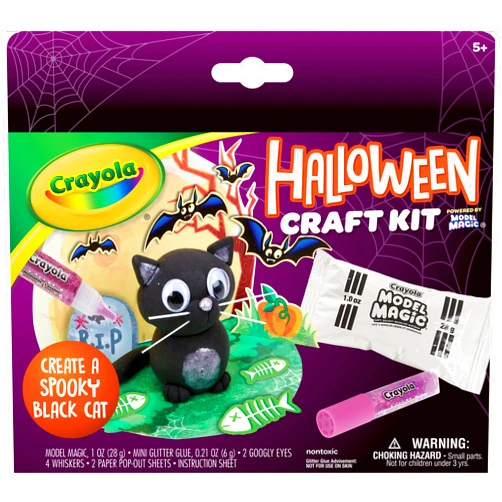 Crayola Halloween Black Cat Craft Kit, Model Magic, DIY Crafts for Kids, Gift
