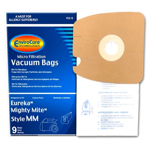 EnviroCare Eureka Part#60295C - Style MM Vacuum Bag Replacement for Eureka Mighty Mite 3670 and 3680 Series Canisters by EnviroCare Part#153-9 - 9/Package
