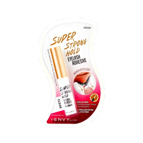 I•ENVY i-Envy by KISS Super Strong Hold Eyelash Adhesive, Brush on, Waterproof Long-Lasting Strip Lash Glue, Natural-Looking Allergy & Latex Free with Brush Applicator (Clear)