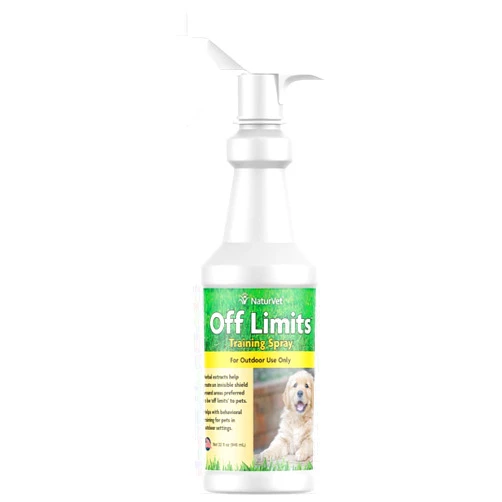 NaturVet Off Limits Pet Training Spray for Dogs & Cats – Deters Pets From Outdoor Areas – Includes Herbal Extracts – Non-Staining Sprays for Training Pets – 32 Fl. Oz.