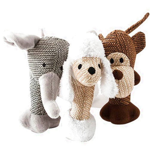 PRETTYPET Durable Flax Material Pet Toy, Dog Training Toy, Teeth Cleaning, Sound-Making, Boredom Relief Toy