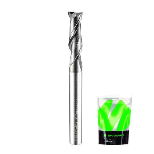 SHARPRO SHAPPRO 1/4 Inch Carbide Square End Mill Aluminum Bits 2 Flute Milling Cutter 1/4 Inch Shank CNC Router Bits for Aluminum Metal Cutting Bits Milling Tools Square Endmill