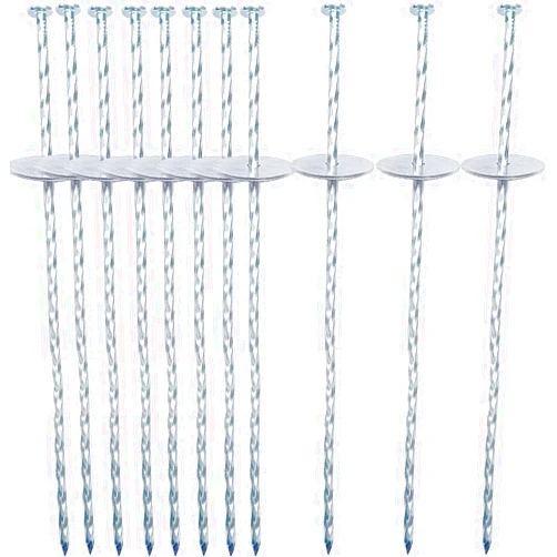Fercery 10 Inch Landscape Stakes Galvanized Metal Landscape Edging Anchoring Spikes Stakes, Camping Stakes Tent Pegs for Artificial Turf, Paver Edging, Weed Barrier, House Construction, Carpentry (40 pake)