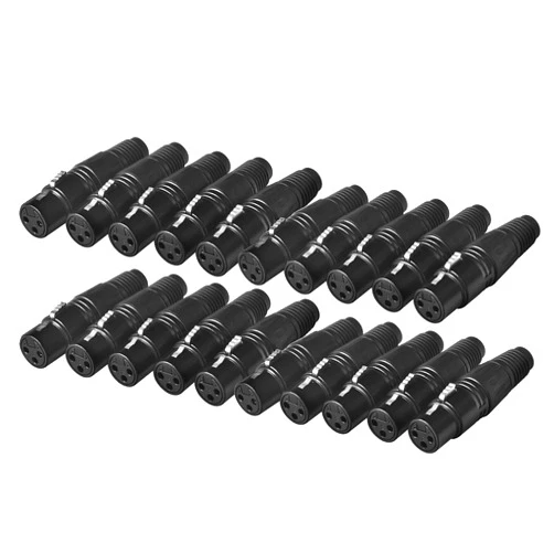 Eoere 20 Pack DMX 3 Pin XLR Connectors Female Microphone Mic Cable Plug Audio Socket