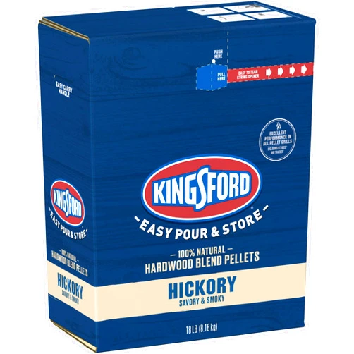 Kingsford 100% Natural Hickory Hardwood Blend Pellets - For All BBQ Grills & Smokers, 18 lbs