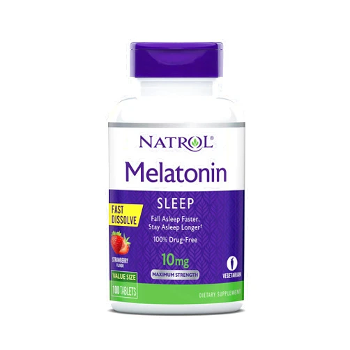 Natrol Store Natrol Melatonin Fast Dissolve Tablets, Helps You Fall Asleep Faster, Stay Asleep Longer, Easy to Take, Dissolves in Mouth, Faster Absorption, Maximum Strength, Strawberry Flavor, 10mg, 100Count