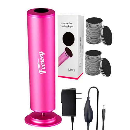 Fooseey Electric Foot File Tool - Callus Remover for Feet (FSA or HSA Eligible), Professional Pedicure Machine with 60pcs Sandpaper Discs, Adjustable Speed Foot Files for Deadskin, Dry and Cracked Feet