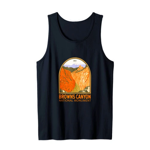 Browns Canyon National Monument Merch Apparel Browns Canyon National Monument Colorado Emblem Vintage Tank Top