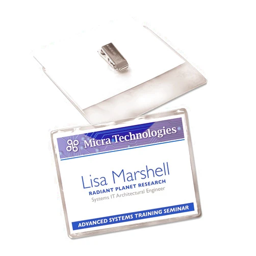 Avery Clip Style Name Badge Holders/Inserts, 2-1/4 x 3-1/2, 100/Box (AVE74461)