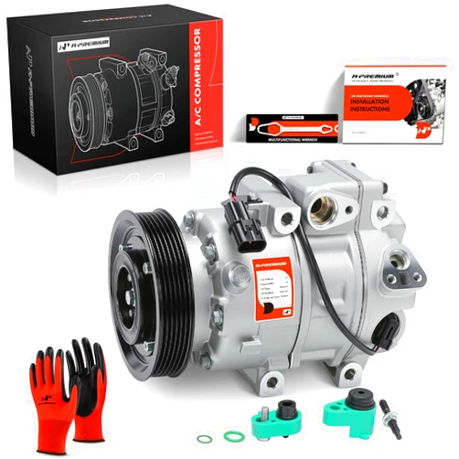 A-Premium Air Conditioner AC Compressor with Clutch Compatible with Hyundai 2013-2018 3.3L Santa Fe, 2013-2019 3.3L Santa Fe XL & Kia 2011-2013 3.5L Sorento, 2014-2015 3.3L Sorento