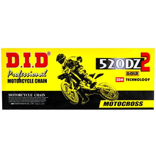 DID (520DZ-120) Gold 120 Link High Performance DZ2 Series Non-O-Ring Chain with Connecting Link