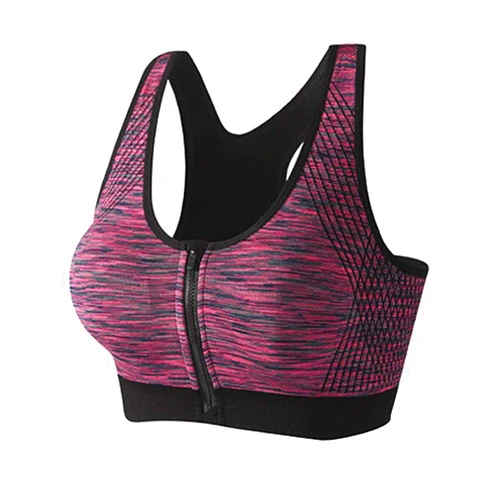 ZDRZK Sports Bras for Women Front Closure Wireless Zipper Lift & Support Bras Workout High Impact Comfort Yoga Bra