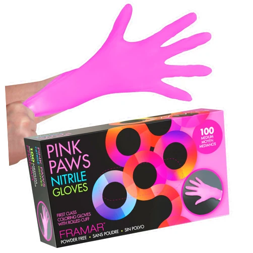 FRAMAR Pink Gloves Disposable Latex Free – Pink Nitrile Gloves Medium, Latex Free Gloves Medium, Plastic Gloves Disposable, Guantes de Nitrilo, Cleaning Gloves Medium, Non Latex Gloves