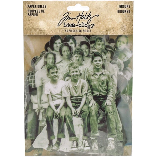 Tim Holtz Paper Dolls Groups Craft and Hobby, 50 Piece