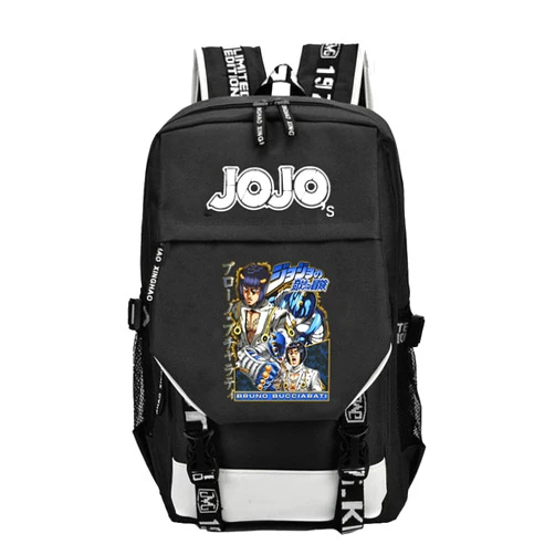 RICHSAIKOU JoJo Bizarre Adventure Knapsack Anime 18L Backpack Jotaro Dio Laptop JJBA Bag Travel Bag with USB Charge Port (Bruno Buccellati)