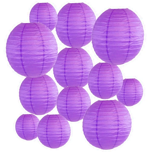Peywot 12Pcs Round Paper Lanterns Assorted Sizes (6