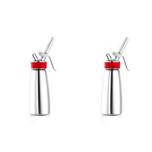 iSi North America Gourmet Whip (1 Pint) - Stainless Steel Cream Dispenser for Warm & Cold Culinary Creations, Includes Decorative Tips - Professional Kitchen Tool, Dishwasher Safe (2-Pack)