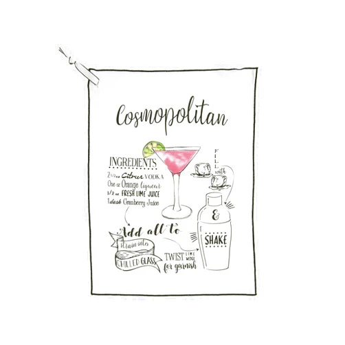 Shiraleah LLC Cosmopolitan Tea Towel,White