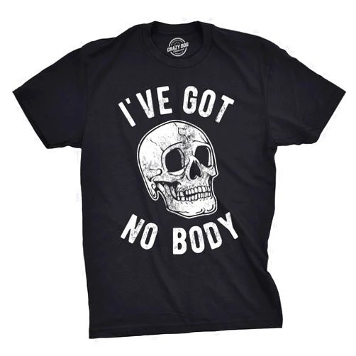Crazy Dog T-Shirts Funny Skeleton T Shirts Hilarious Mens Halloween Tees with Vampires and Bones for Guys