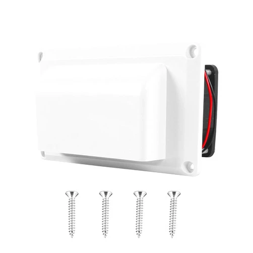 Flylin 12V RV Side Vent Fan, Air Vent Ventilation Fan with Mounting Screws Plastic Exhaust Fan for RV Motorhome Caravan Camper Boat Marine Yacht (White)