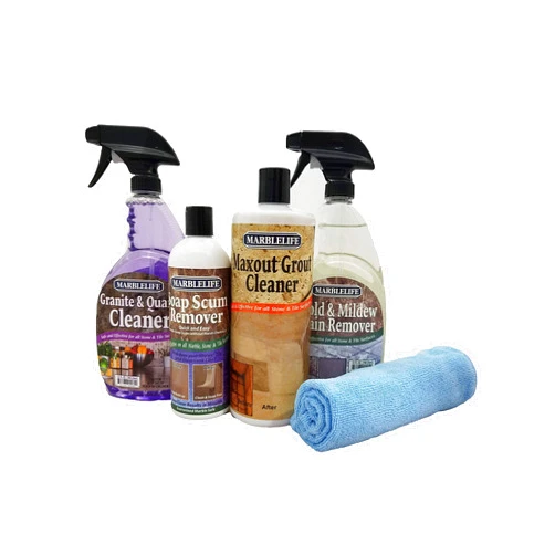 Marblelife Clean & Fresh Kitchen & Bathroom Care Kits – Granite – (GQC-41100, SSR-41200, MAX-41300, MMSR-41190, MFT-55225)