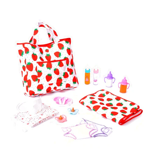 BABESIDE 14 Pcs Baby Doll Accessories, Baby Doll Feeding Set Includes Doll Diaper Bag, Baby Doll Bottles & More, Baby Doll Stuff for Girls