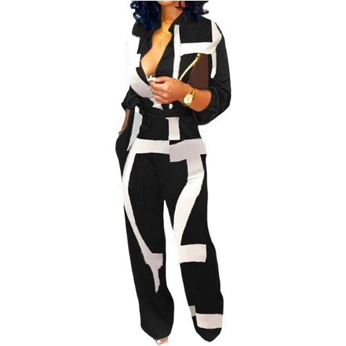 SeNight Women's Jumpsuits Elegant Business Casual Button Down V Neck Long Sleeve Strap Straight Long Pants With Pockets