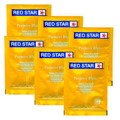 Red Star WINE YEAST 6 PACK RED STAR Premier Blanc Fermentis Champagne Yeast