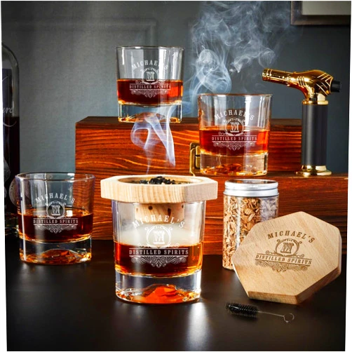 HomeWetBar Black Diamond Personalized Whisky Smoker Kit - 9pc Set