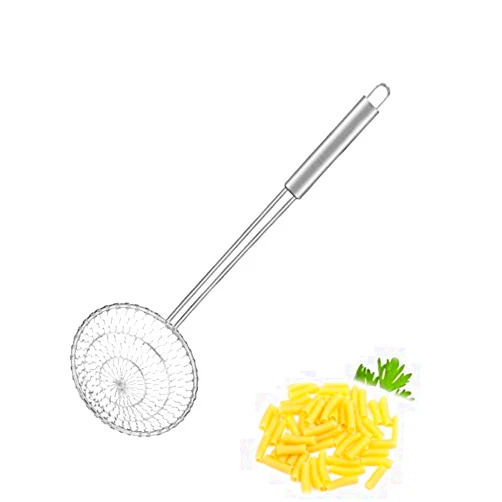 I Kito Stainless Steel Asian Spider Strainer Professional Kitchen Wire Skimmer with Spiral Mesh Basket Tools (Dia 5inch)
