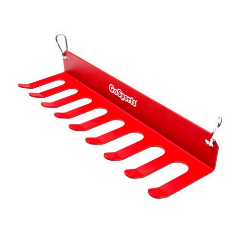 GoSports Baseball & Softball Bat Racks - Black or Red, Holds 16 Bats - Mount on Wall or Clip on Dugout Fence