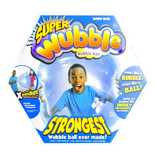 NSI Wubble the Amazing Tear Resistant Super Bubble Ball Boing Blue